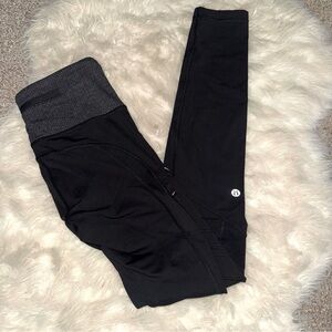 Women’s Lululemon Swift Speed Inseam Black/ Grey Luxtreme Leggings Size 4